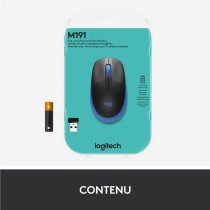 Souris sans fil ergonomique - Logitech - M190 - Bleu