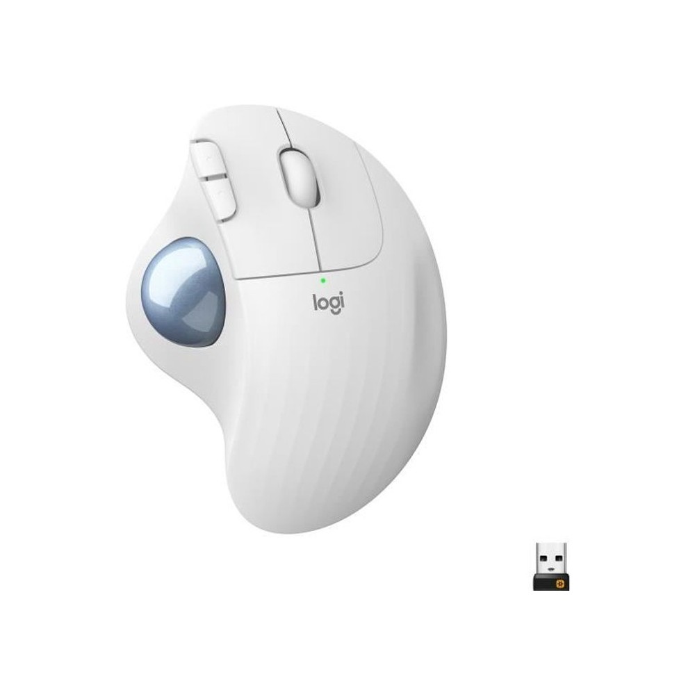 Souris ergonomique - Sans fil - Logitech - Ergo M575 - Blanc