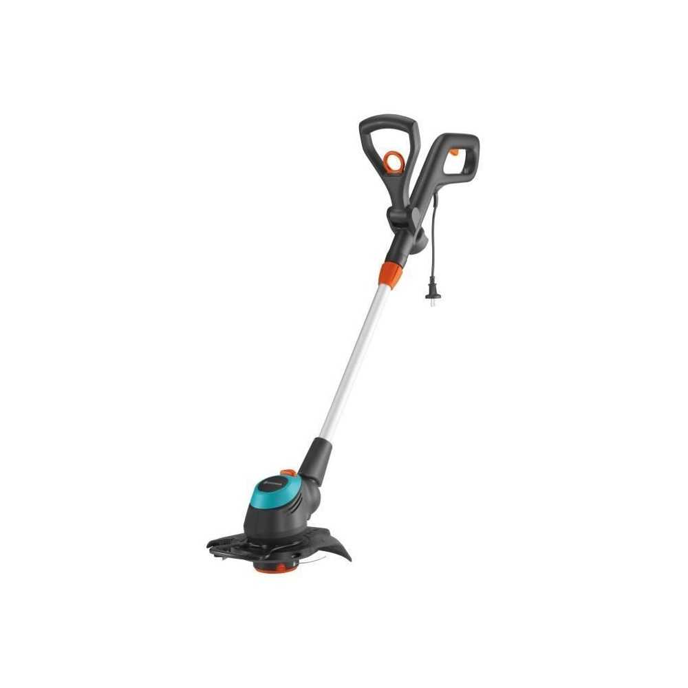 GARDENA Coupe-bordures EasyCut 450/25 – 450W – Ø25cm – Fil RotorCut – Manche télescopique inclinable – Etrier protec