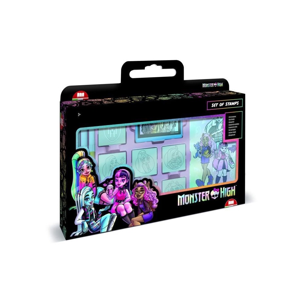 Coffret de tampons - MULTIPRINT - 7869 - Monster High - 7 tampons bois