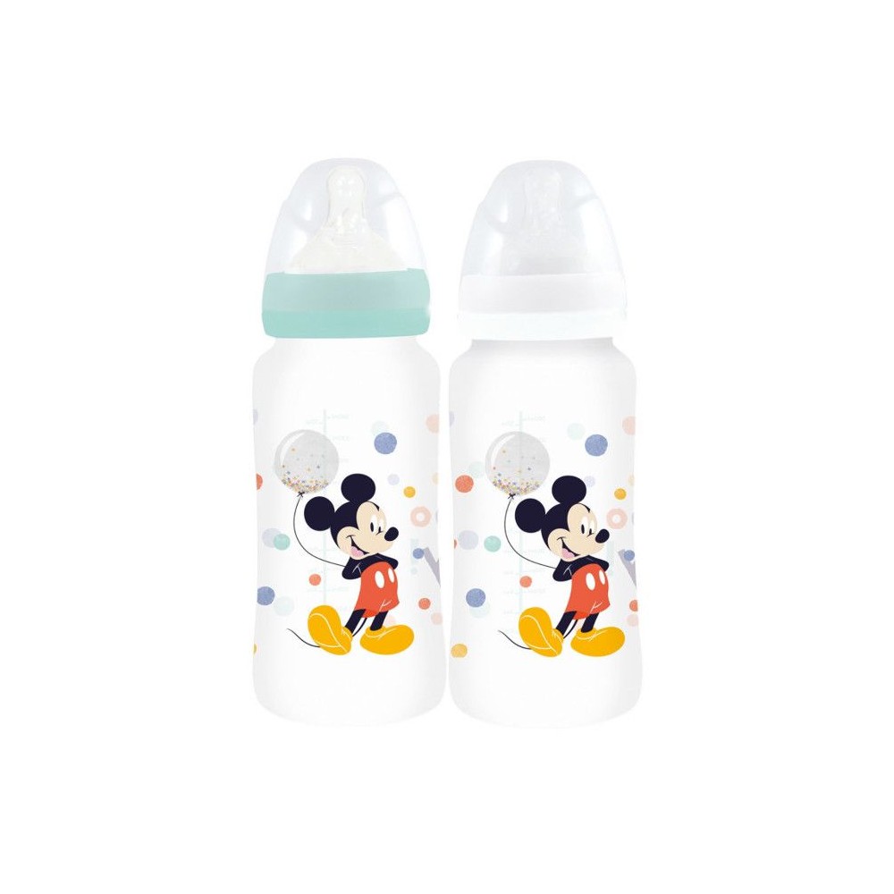 Lot de 2 biberons THERMOBABY MICKEY COOL - 360ml - Anti coliques - Dé