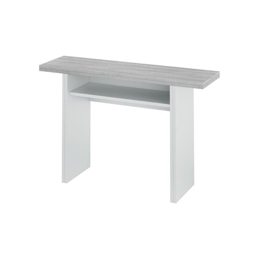 Table d'appoint extensible / console TAVOLO - Mélaminé gris béton -