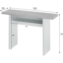 Table d'appoint extensible / console TAVOLO - Mélaminé gris béton -