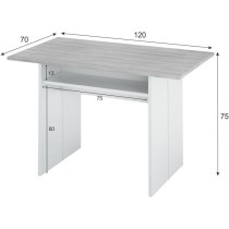 Table d'appoint extensible / console TAVOLO - Mélaminé gris béton -