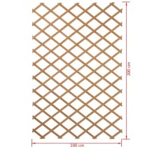 Nature Palissade de jardin 100 x 200 cm Bois Naturel 409346