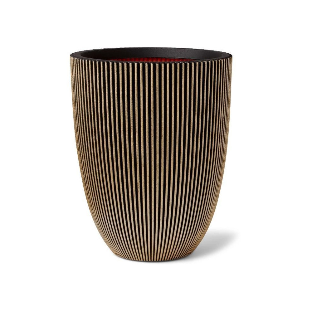 Capi Vase élégant Groove 34x46 cm Noir et doré 445494