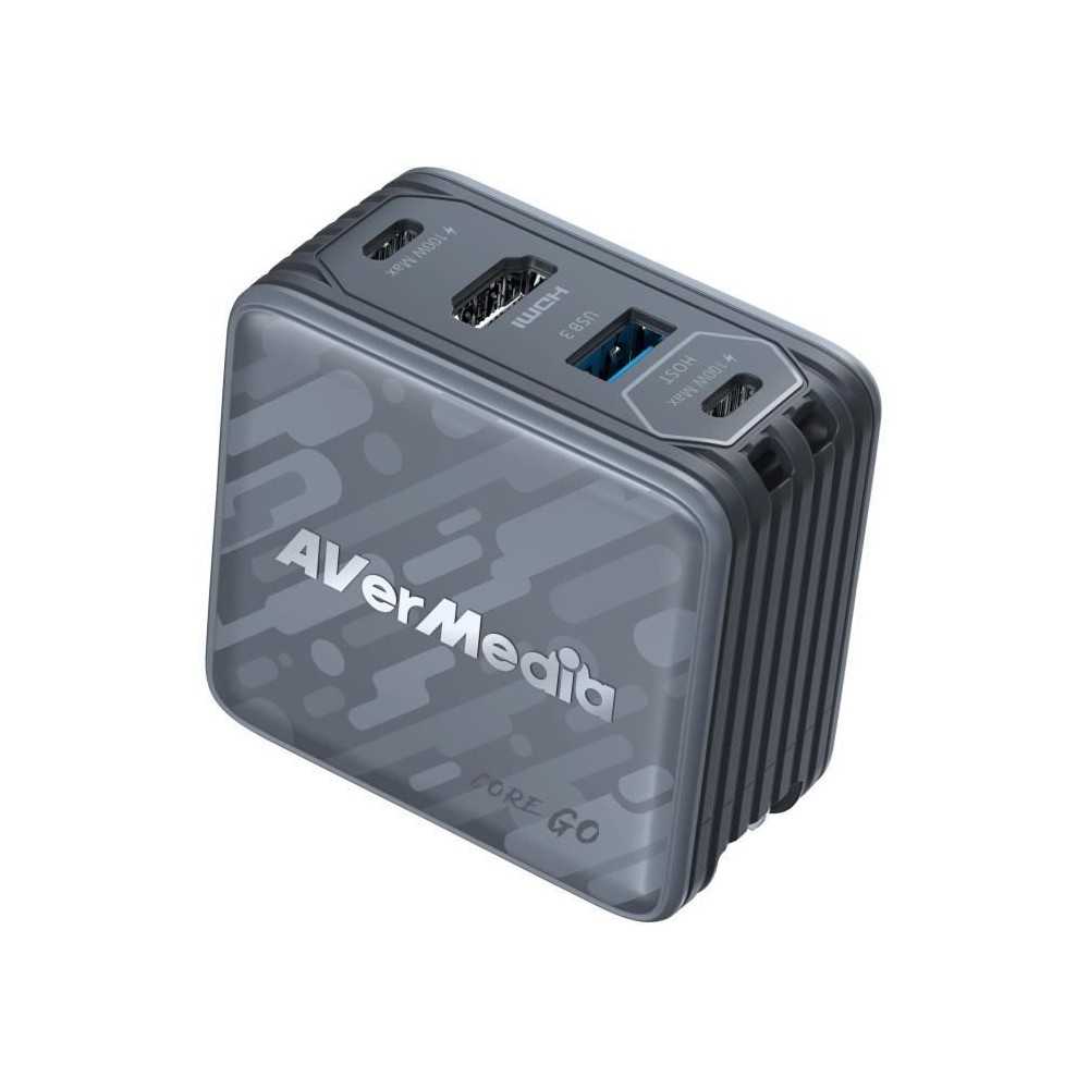 Chargeur GaN - AVERMEDIA - 100W avec Sortie HDMI 4K GC313 Noir