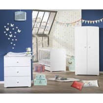 Chambre bébé trio Basic boule: Lit 120x60, commode a langer et armoi