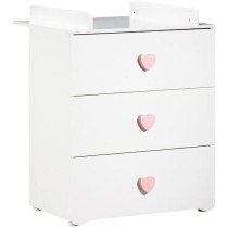 Chambre bébé duo Basic coeur: lit 120x60, commode a langer - Babypri