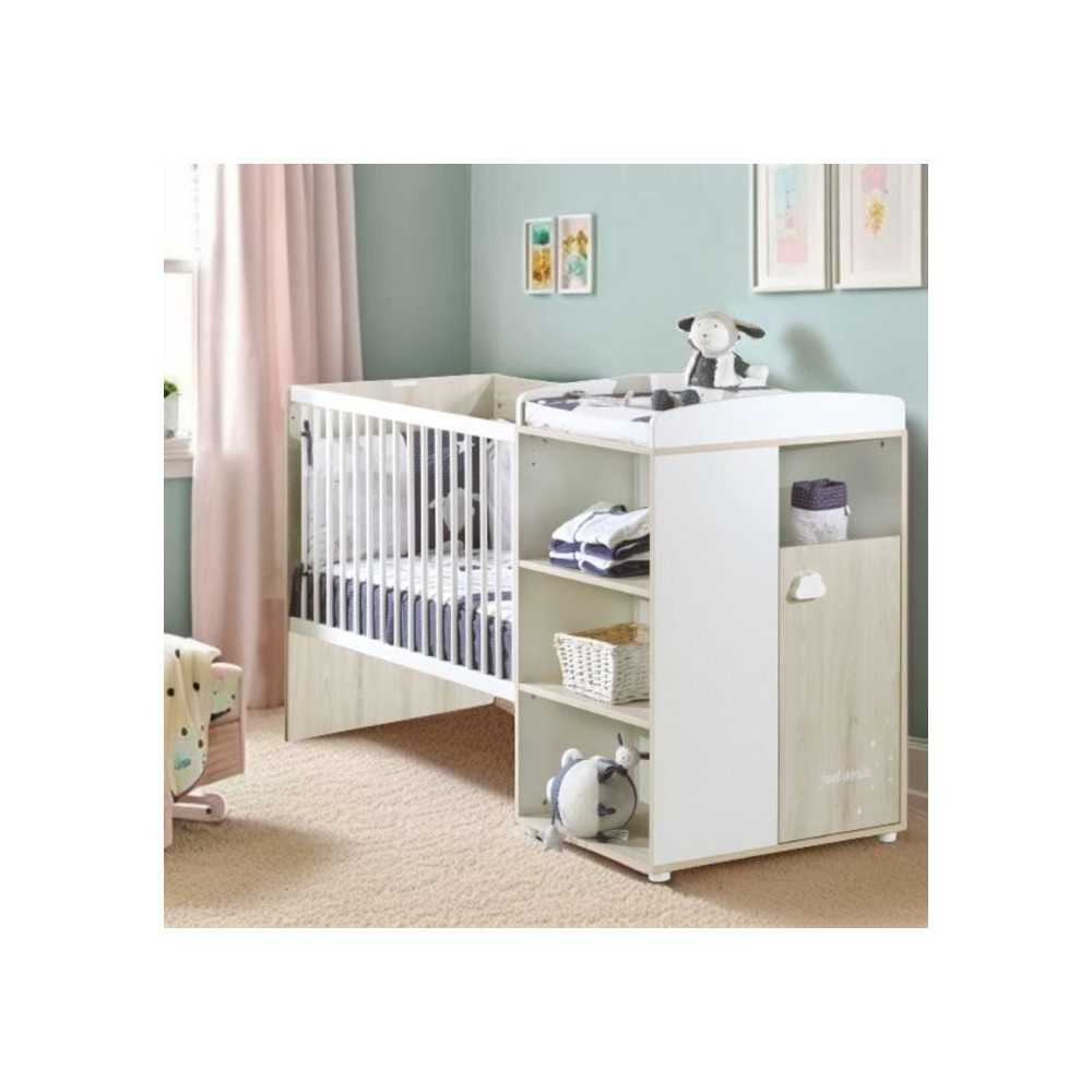 Lit Combiné - 120x60cm - Evolutif en 90x190cm - Babyprice Smile - Het