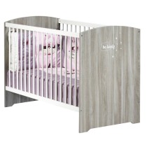 Lit bébé a barreaux - 120 x 60 cm - Babyprice Smile - Chene silex -