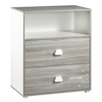 Commode a langer - Babyprice - Smile - Chene silex - 2 tiroirs - 1 nic