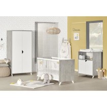 Lit bébé - 120 x 60 cm - Babyprice Scandi gris - En bois