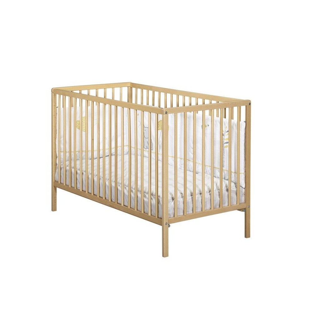 Lit bébé - 120 x 60 cm - Babyprice First - Tout barreaux - En bois n