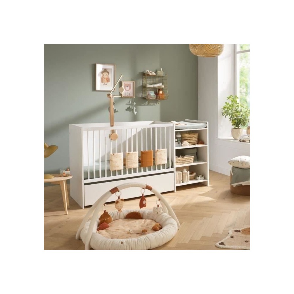 Lit bébé combiné - 120x60cm - Evolutif en 90x190cm - Babyprice Firs