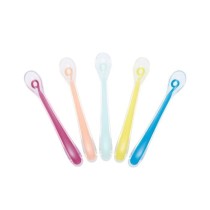 BABYMOOV Lot de 5 Cuilleres bébé 1er âge en silicone, ergonomiques,