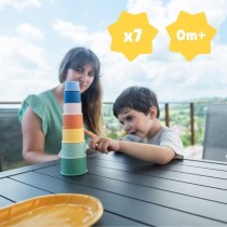 Badabulle Lot de 7 Tasses Empilables Numérotées - Jouets de Bain en