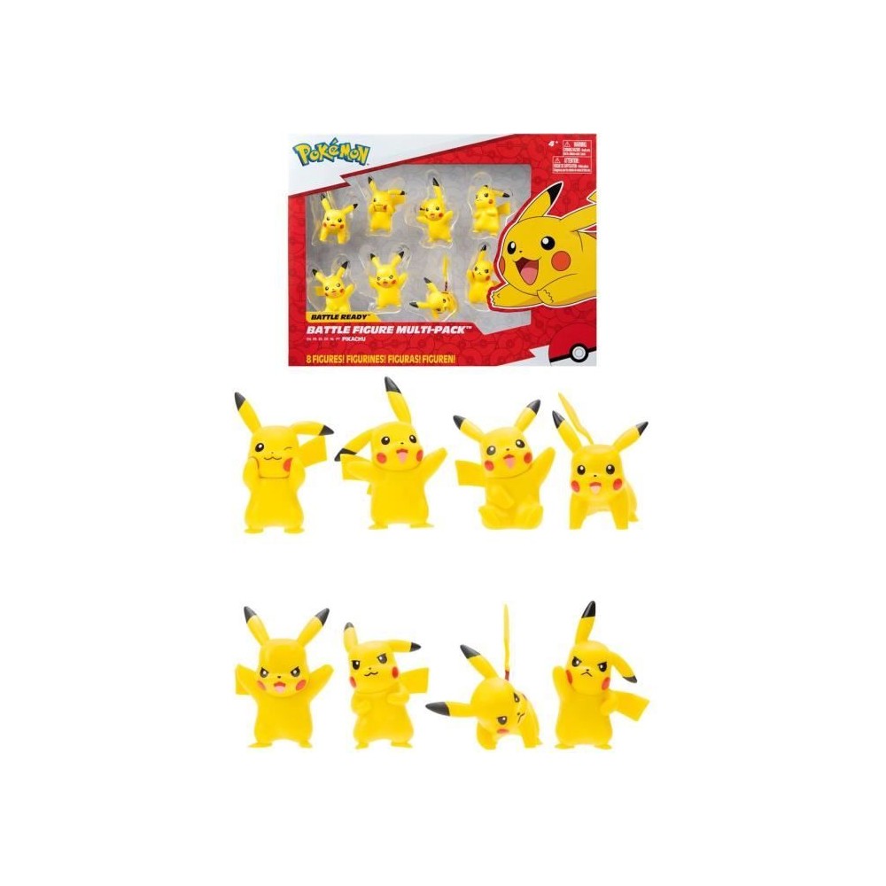 Figurines Pokémon - Pack de 8 Pikachu - Bandai