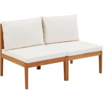 Banquette de jardin ALMA en bois d'acacia FSC avec coussins - 2 person