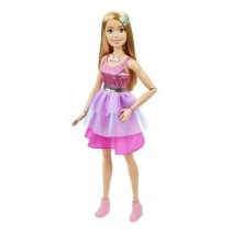 Barbie Tres grande poupée blonde 71 cm, robe rose irisée, Barbie Fas