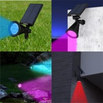 Pack de 2 Spots solaires extérieur étanches - LUMISKY - 4 LEDs color