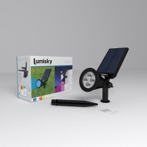 Pack de 2 Spots solaires extérieur étanches - LUMISKY - 4 LEDs color