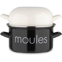 Marmite a moule BAUMALU 20 cm - Décor moules - Couvercle blanc - Noir