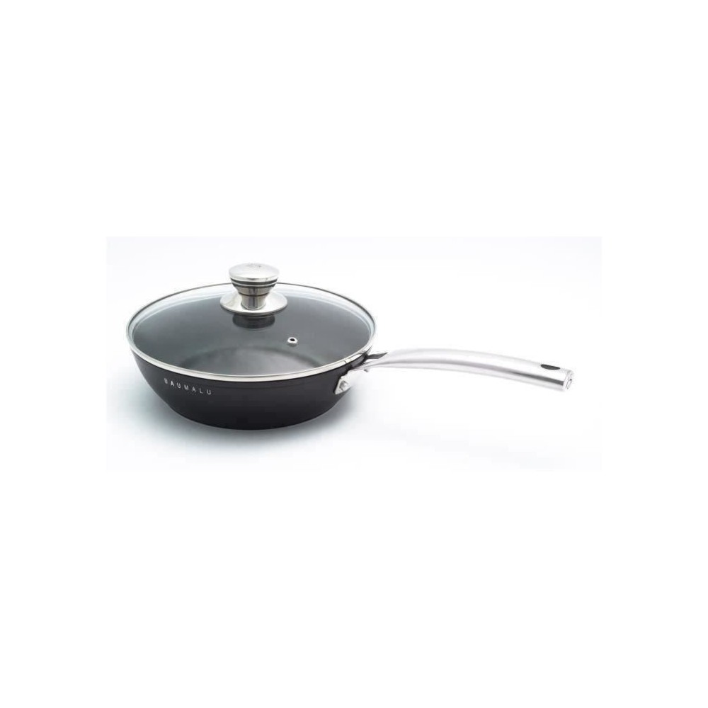 Sauteuse 24 cm + couvercle en verre BLACK EDITION