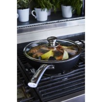 Sauteuse 24 cm + couvercle en verre BLACK EDITION