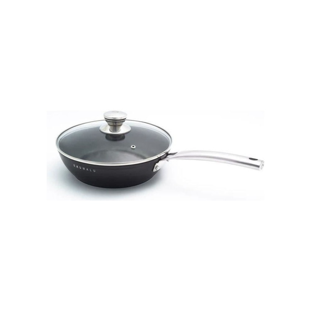 Sauteuse 28 cm + couvercle en verre BLACK EDITION