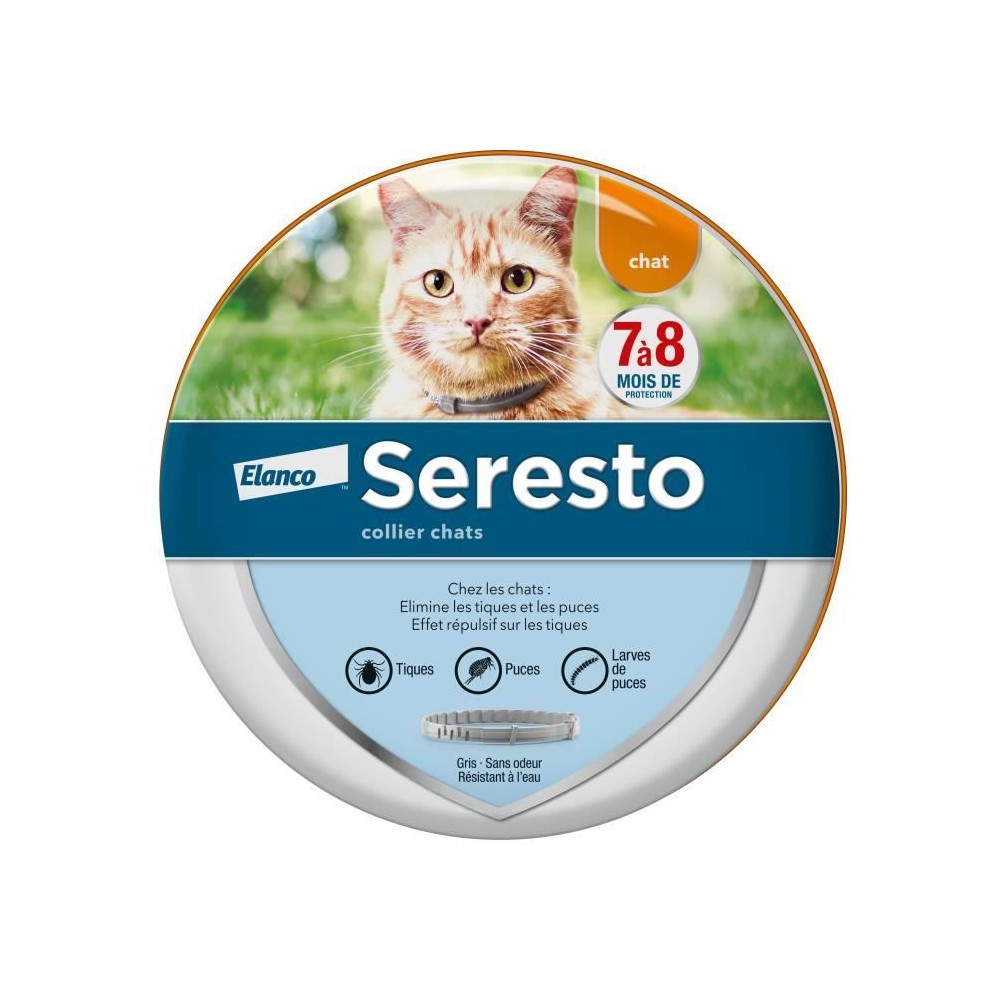 SERESTO Chat Collier Anti-Puces et Anti-Tiques - Protection 7a 8 mois