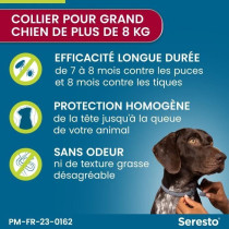 SERESTO Chien Collier Anti-Puces et Anti-Tiques +8kg 1 unité