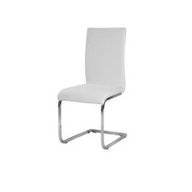 LEA Lot de 2 chaises de salle a manger - Simili blanc - Style contempo