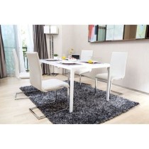 LEA Lot de 2 chaises de salle a manger - Simili blanc - Style contempo