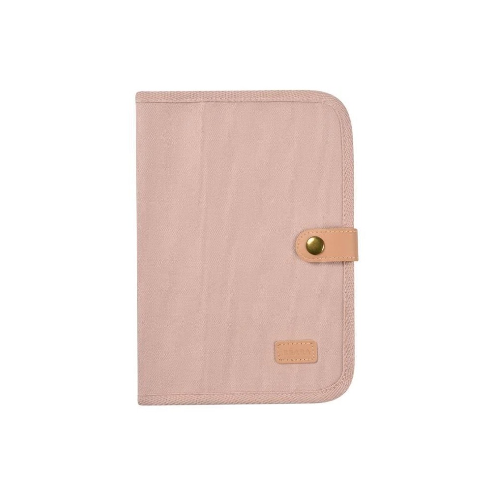 BEABA, Protege carnet de santé canvas rose poudré