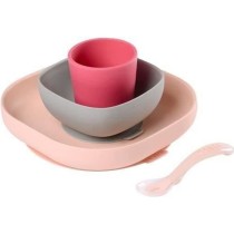 Coffret repas Silicone Bébé - BEABA - Avec Ventouse - Anti-dérapant