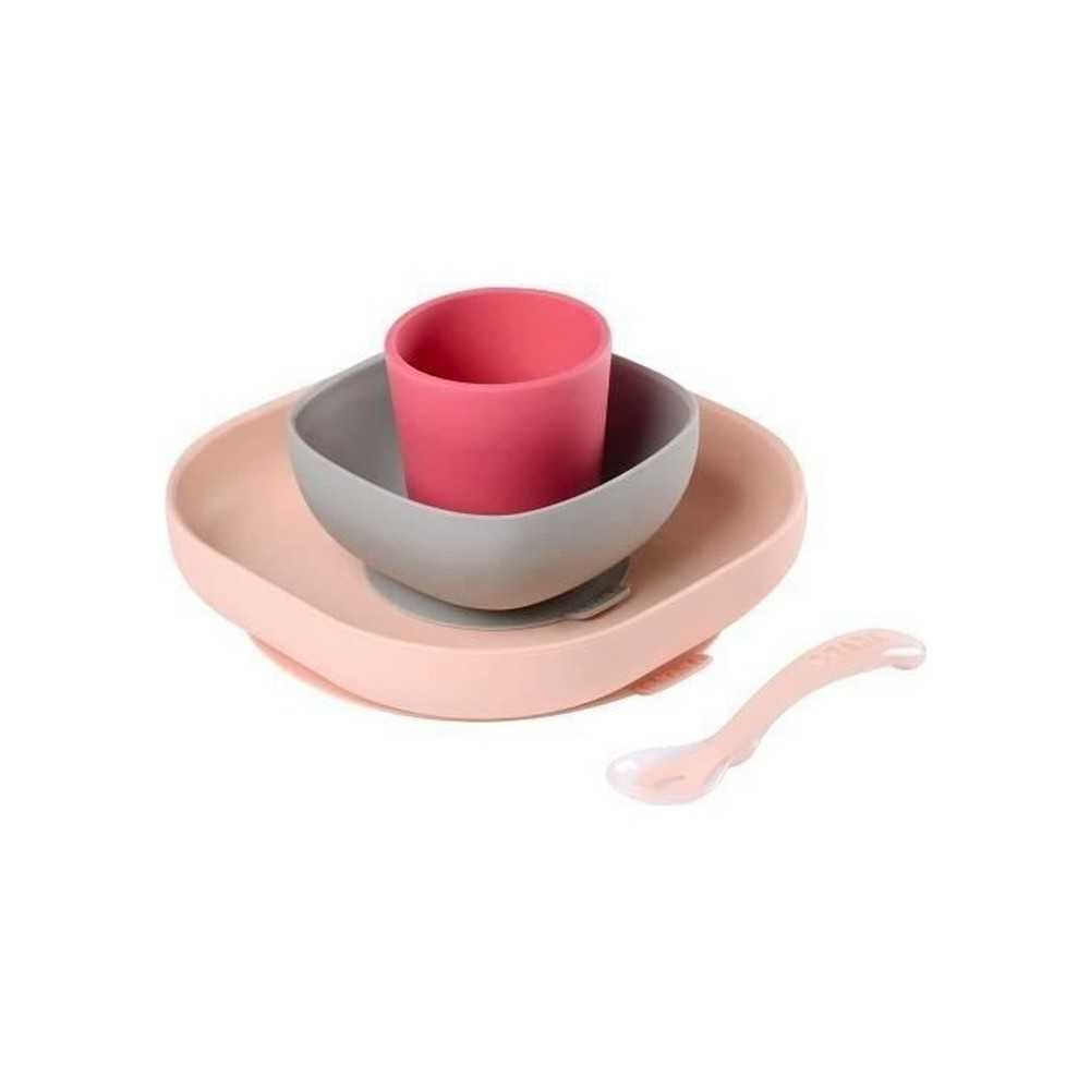 Coffret repas Silicone Bébé - BEABA - Avec Ventouse - Anti-dérapant