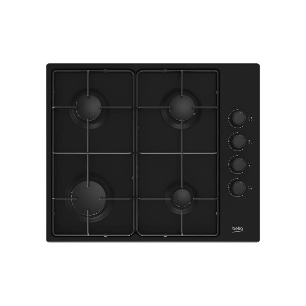 Table de cuisson a gaz - BEKO - 4 feux - 60 cm - HIGG64123SB