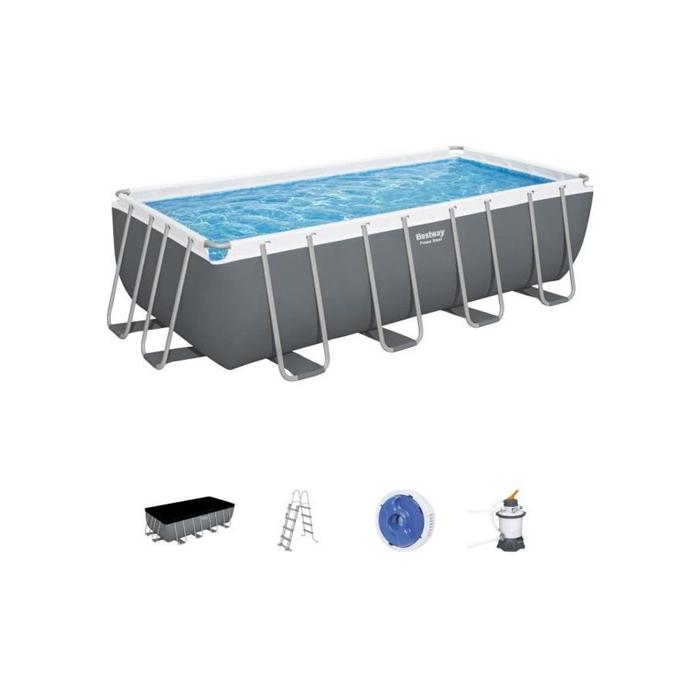 BESTWAY Piscine hors sol Power Steel™ 488 x 244 x 122 cm, filtre a s