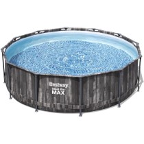 BESTWAY Piscine hors sol SteelPro Max ronde Décor bois, 366 x 100 cm,