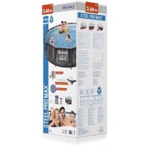 BESTWAY Piscine hors sol SteelPro Max ronde Décor bois, 366 x 100 cm,