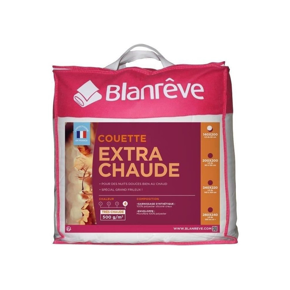 BLANREVE Couette extra chaude en microfibre - 140 x 200 cm - Blanc