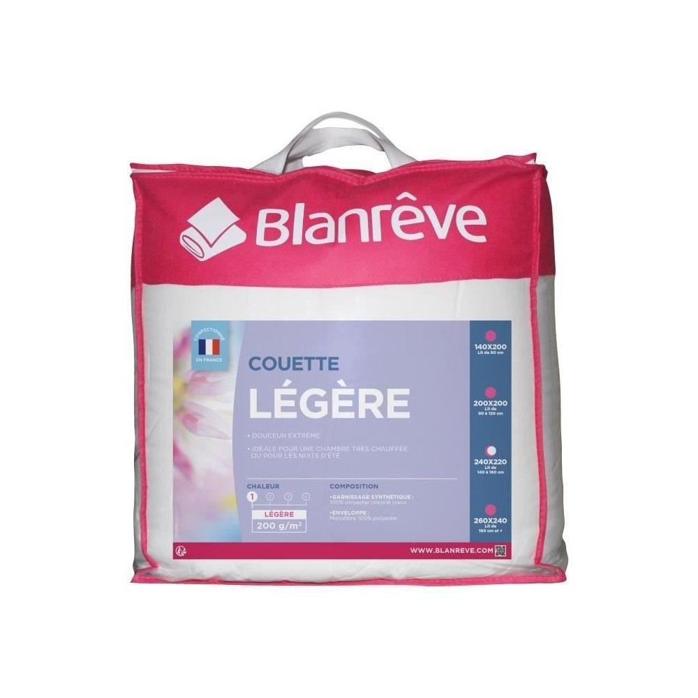 BLANREVE Couette légere en microfibre - 220 x 240 cm - Blanc