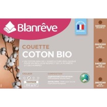 BLANREVE Couette tempérée Coton BIO - 300g/m² - 200x200cm