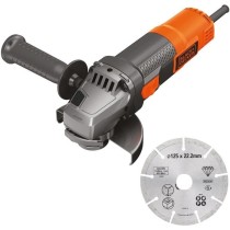 Meuleuse filaire - BLACK & DECKER - BEG220A1-QS - 900 W - 125 mm + 1 D