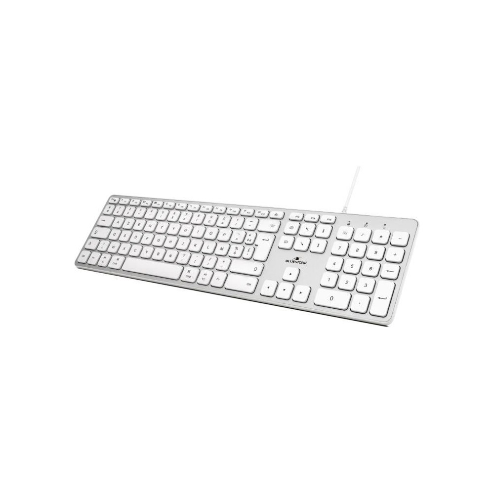 Clavier Filaire - BLUESTORK - KB Mac - Compatible Mac - Blanc