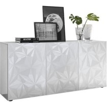 Buffet - Blanc laqué brillant - 3 Portes - PARIGI - L 181 x P 42 x H