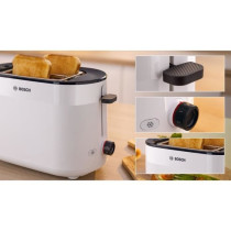 Toaster - BOSCH - TAT2M121 MyMoment - Blanc - 2 tranches - centrage au