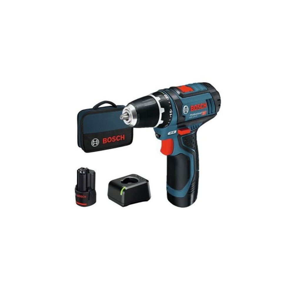 Perceuse-visseuse Bosch Professional GSR 12V-15 + 2 batteries 2,0Ah +