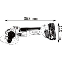 Meuleuse angulaire Bosch Professional GWS 18V-10 + 2 batteries 4,0Ah +